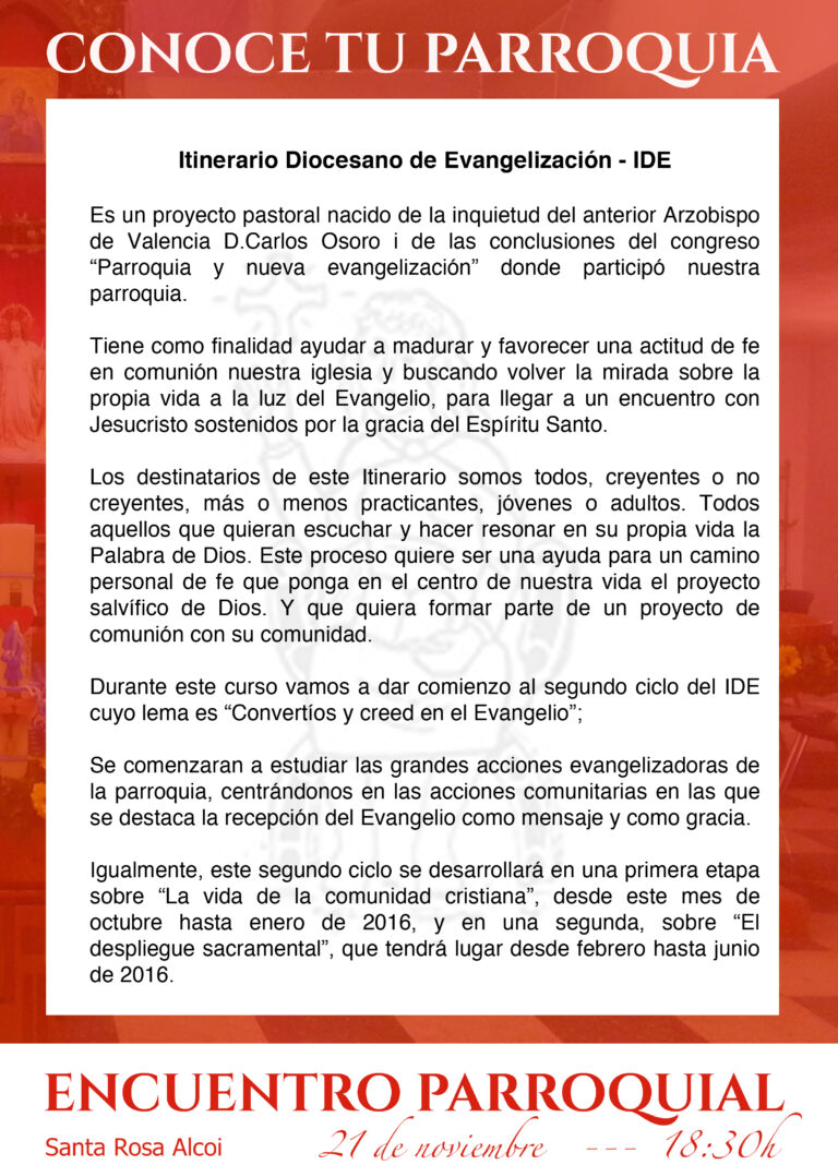 Conoce tu parroquia – IDE