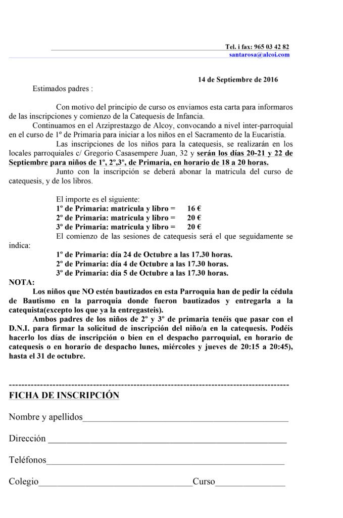 Microsoft Word - carta inscripciones catequesis.doc