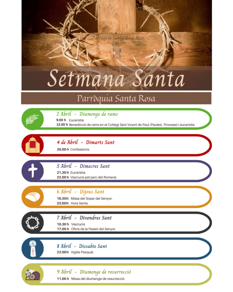 Horaris Setmana Santa 2023
