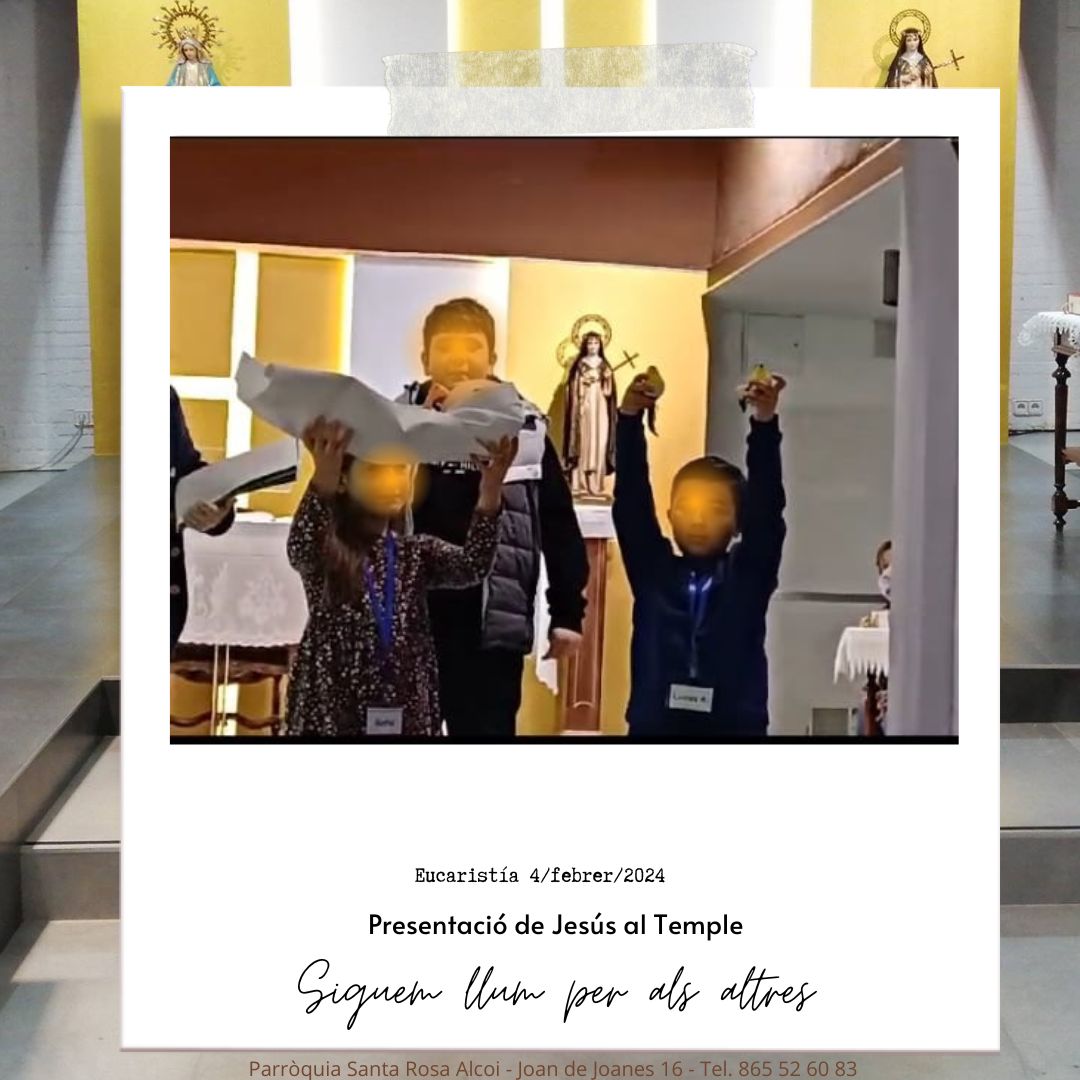 Diumenge 4/febrer/2024 · Presentació de Jesús al Temple