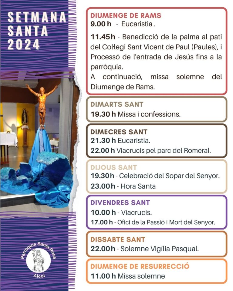 Horaris Setmana Santa 2024